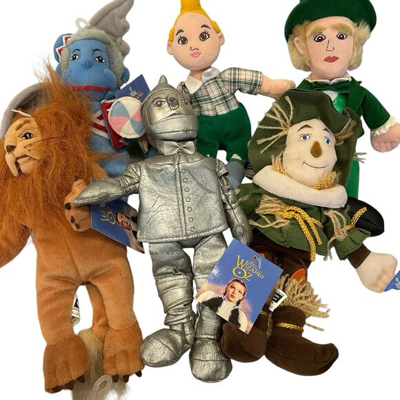 The Wizard of Oz Cast Set of 9 Plush Dolls 1998 Warner Bros Vintage Wicked Witch - Picture 2 of 16